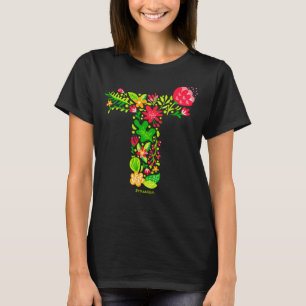 Letter T in Flowers T-Shirt