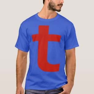 Letter t in Red Text Minimal Typography T-Shirt