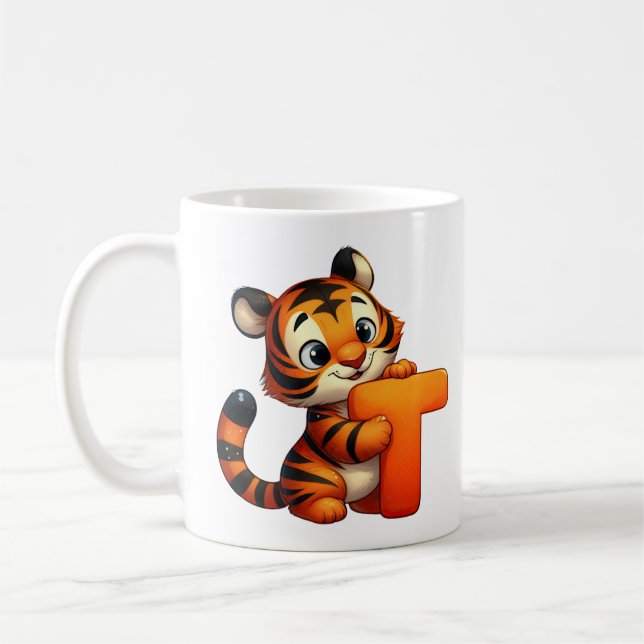 Letter T like Tiger Classic Mug, 325 ml Coffee Mug (Left)