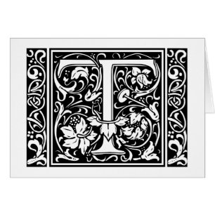 Letter T Mediaeval Monogram Art Nouveau
