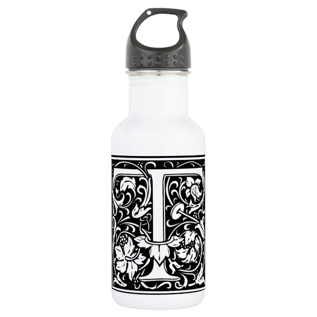 Letter T Mediaeval Monogram Art Nouveau 532 Ml Water Bottle (Front)