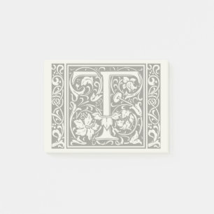 Letter T Mediaeval Monogram Art Nouveau Post-it Notes