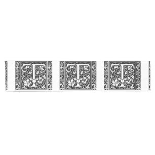 Letter T Mediaeval Monogram Art Nouveau Short Table Runner