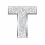 Letter T Photo Sculpture Decoration<br><div class="desc">Letter T silver faux glitter ornament</div>