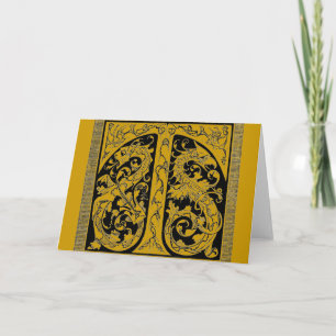 Letter T with Dragons Greeting Card