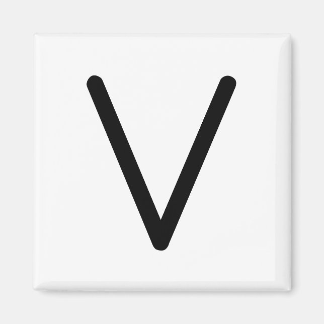 Letter Title “v” Magnet (Front)