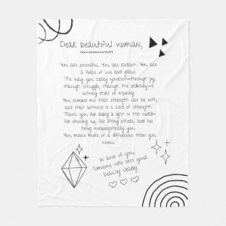 Letter to a Beautiful Woman Fleece Blanket