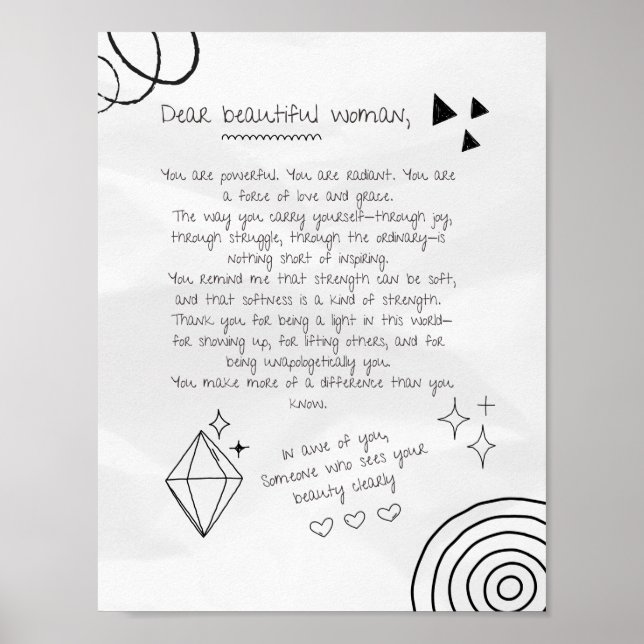 Letter to a Beautiful Woman Poster (Front)