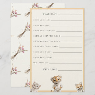 Letter to Baby Whimsical Pajama Animals Stationery