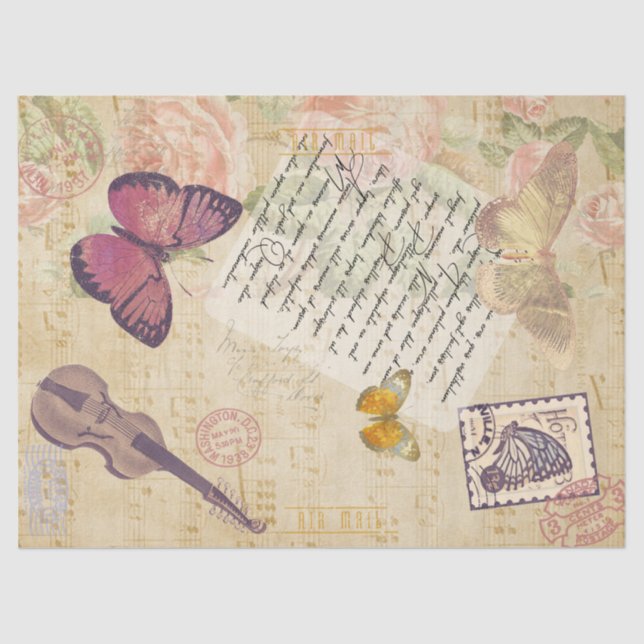 Letter To Beautiful Butterfly Tissue Paper (Front)