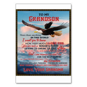 Letter To My Grandson Gift,Love Baby Boy Gift Idea Table Number