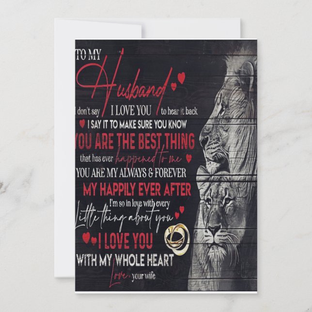 Letter To My Husband, Cute Family Gift Holiday Card (Front)