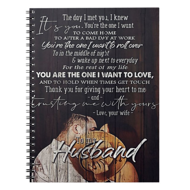 Letter To My Husband, Cute Family Gift Notebook (Front)