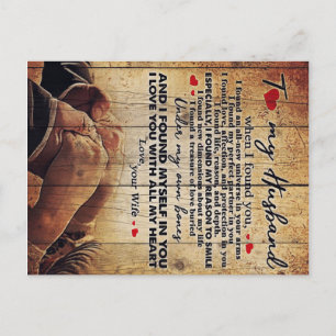 Letter To My Husband, Cute Family Gift Postcard