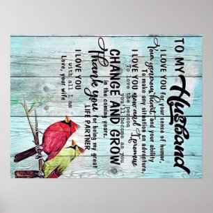 Letter To My Husband, Cute Family Gift Poster