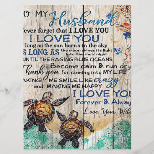 Letter To My Husband Family Decoration Menu