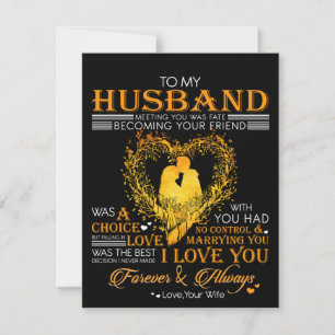 Letter To My Husband, Love Husband Gift Thank You Card
