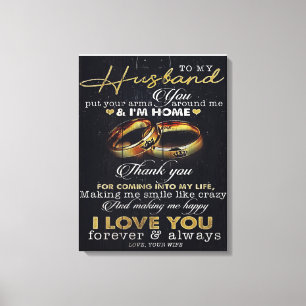 Letter To My Husband, Love Quotes Letter Canvas Print