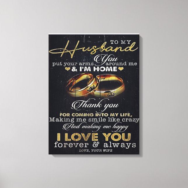 Letter To My Husband, Love Quotes Letter Canvas Print (Front)