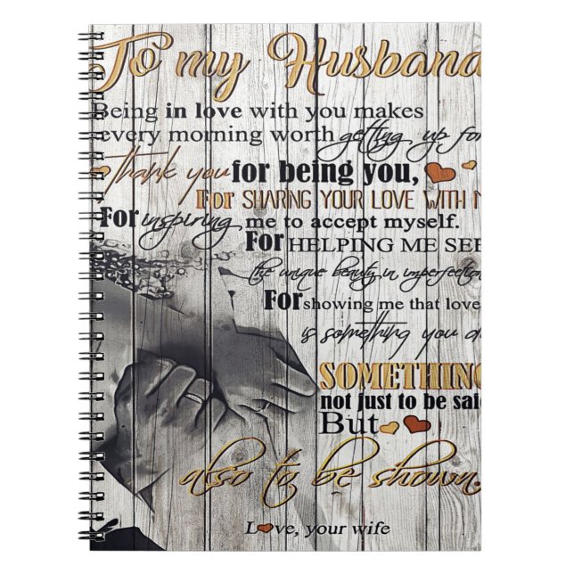Letter To My Husband , Lovely Quotes Gift Notebook (Front)
