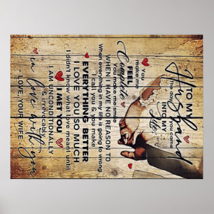 Letter To My Husband , Lovely Quotes Gift Poster