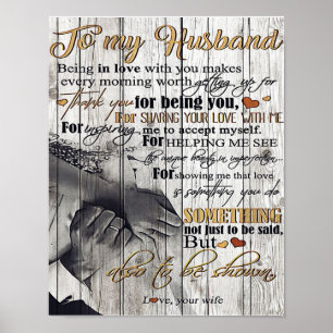 Letter To My Husband , Lovely Quotes Gift Poster