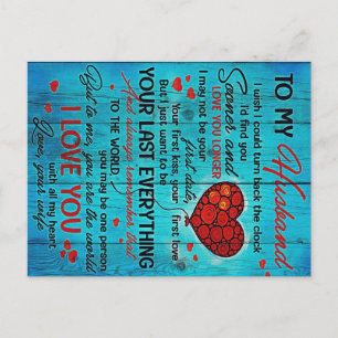 Letter To My Husband   Lovely To My Husband Gift Announcement Postcard