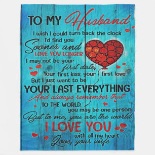 Letter To My Husband Lovely To My Husband Gift Fleece Blanket