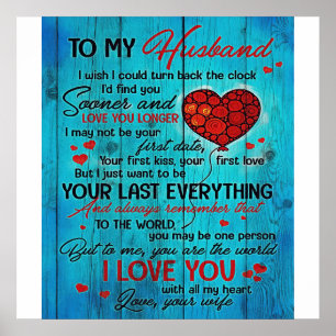 Letter To My Husband   Lovely To My Husband Gift Poster