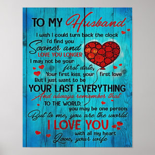 Letter To My Husband   Lovely To My Husband Gift Poster