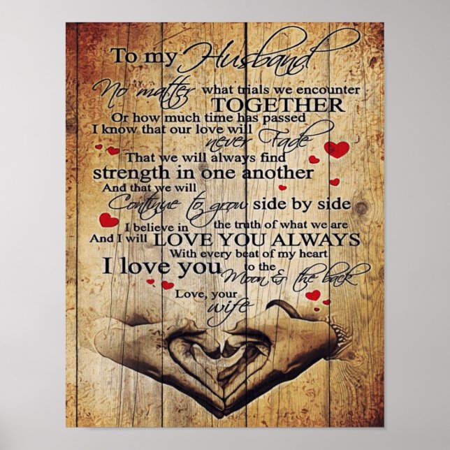 Letter To My Husband | Lovely To My Husband Gift Poster (Front)