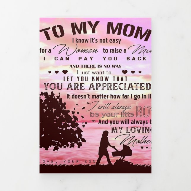 Letter To My Mum | Letter To Family Tri-Fold Announcement (Cover)