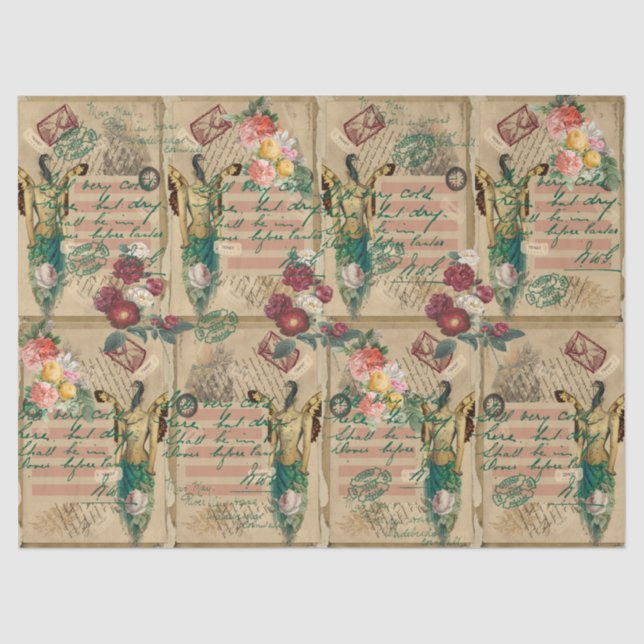 Letter to My Other Self Steampunk Themed Art Tissue Paper (Front)