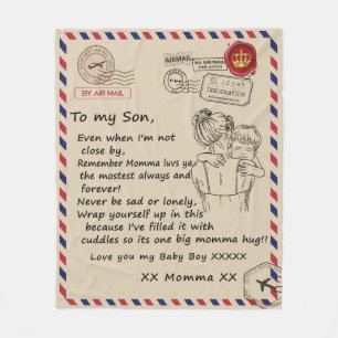Letter To My Son From Mum Fleece Blanket