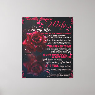 Letter To My Wife Gift, Couple Love Wedding Gift Canvas Print