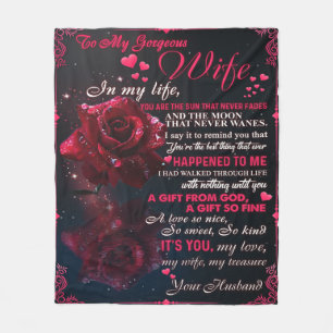 Letter To My Wife Gift, Couple Love Wedding Gift Fleece Blanket