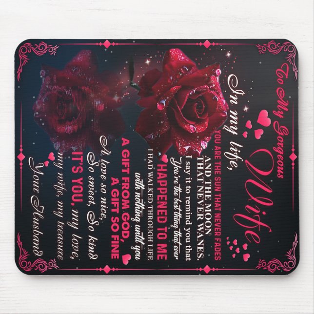 Letter To My Wife Gift, Couple Love Wedding Gift Mouse Mat (Front)