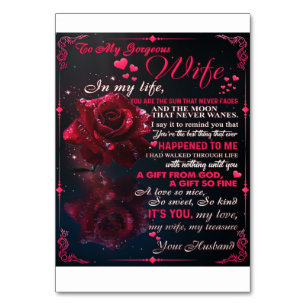 Letter To My Wife Gift, Couple Love Wedding Gift Table Number