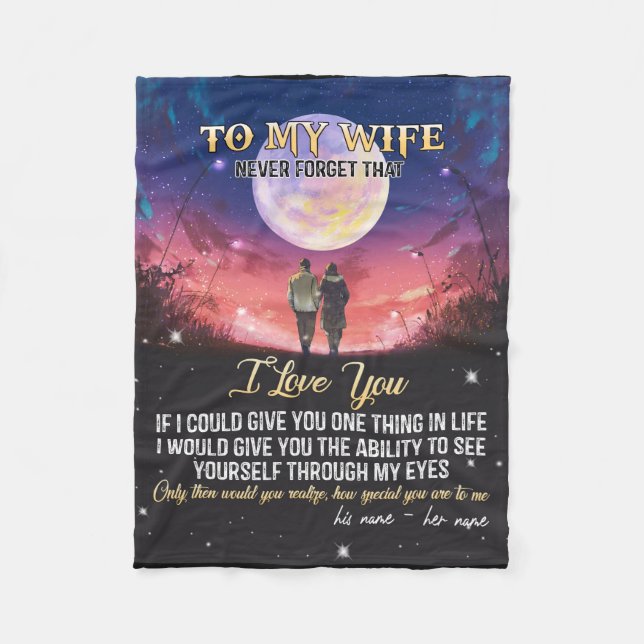 Letter To My Wife Valentine's Day Gift Fleece Blanket (Front)