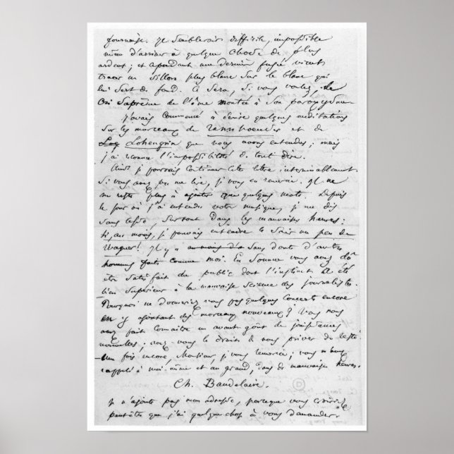 Letter to Richard Wagner 17th February 1860 Poster (Front)