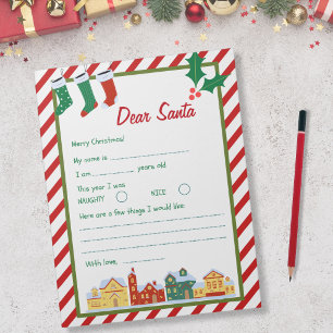 Letter to Santa - Candy Cane Village Notepad