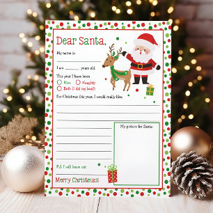 Letter to Santa, Christmas Wish List