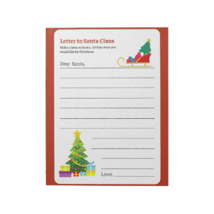 Letter to Santa Claus Holiday Activity Page Notepad
