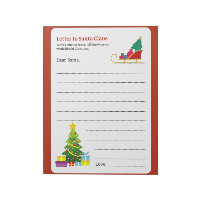 Letter to Santa Claus Holiday Activity Page Notepad (Rotated)