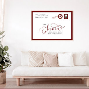 Letter To Santa Family Christmas Holiday Poster