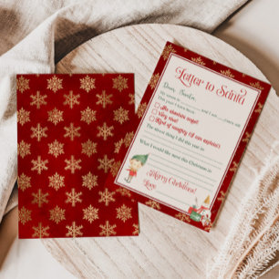 Letter to Santa from boy template