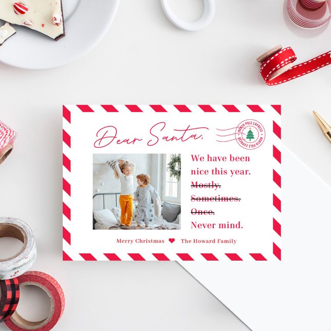 Letter To Santa Kids Christmas Photo Card (Creator Uploaded)