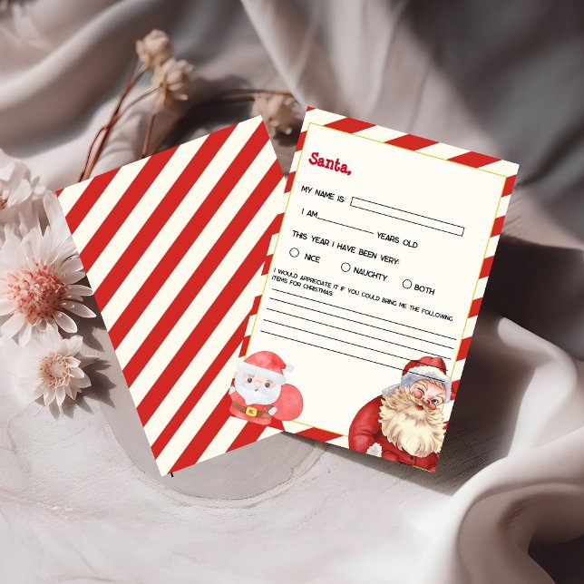 Letter To santa Kids Christmas Wish List Card (Creator Uploaded)