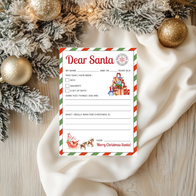 Letter to Santa Kids Letter to Santa Printable (Letter to Santa Kids Letter to Santa Printable)