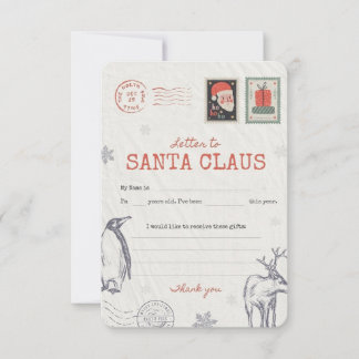 🎅Letter to Santa | Printable Christmas Wish List Invitation